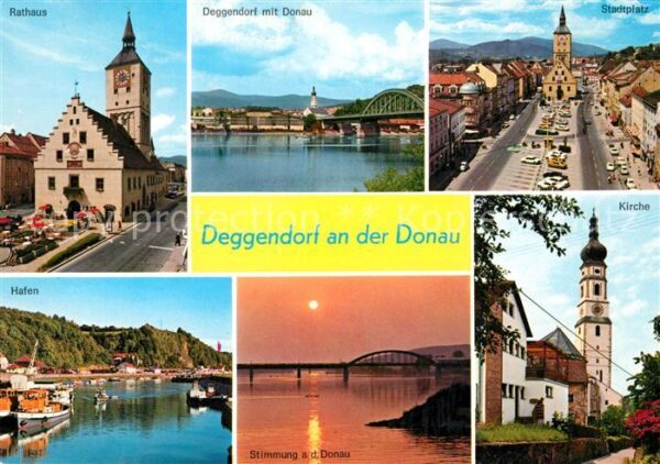 Deggendorf Donau Rathaus Stadtplatz Kirche Hafen