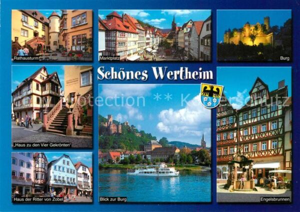 Wertheim Main Rathausturm Marktplatz Burg Haus der Ri