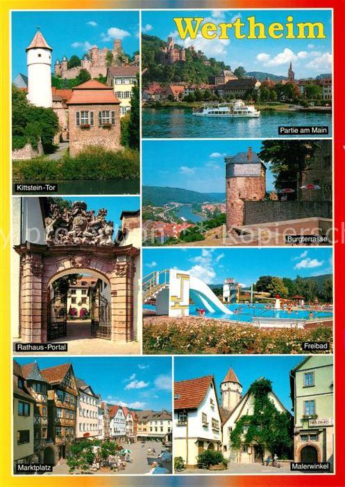 Wertheim Main Kittstein-Tor Rathaus-Portal Freibad Ma