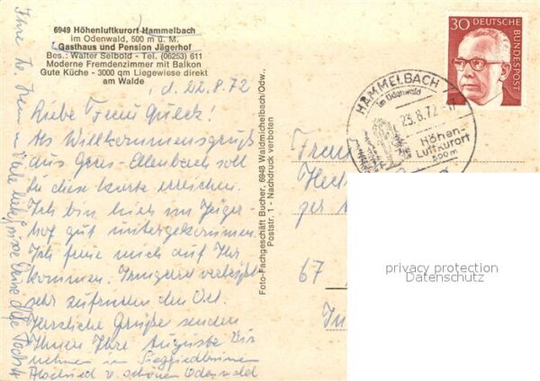 Hammelbach Gasthaus-Pension Jägerhof Freibad – Bild 2