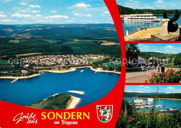 Sondern Biggesee Fliegeraufnahme Bootsanlegestelle Park