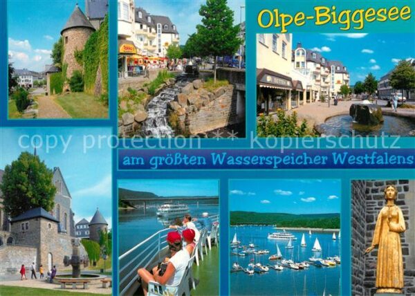 Olpe Biggesee Schloss Stadtturm Denkmal Bootsanlegest