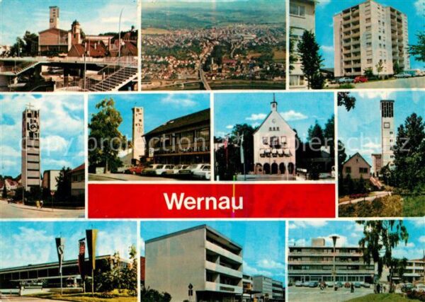 Wernau Alb-Donau-Kreis Fliegeraufnahme Neubauhäuser Kirche Sch