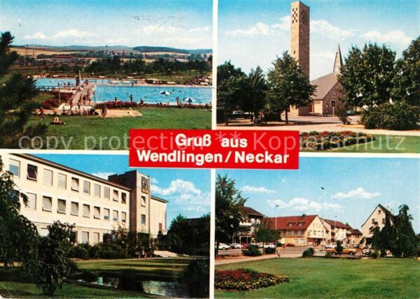Wendlingen Neckar Schwimmbad KircheRathaus
