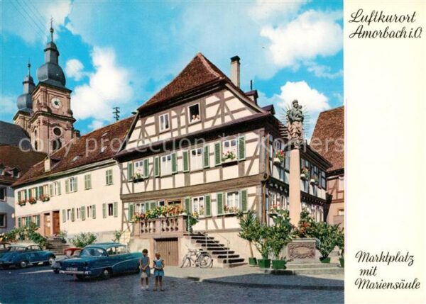 Amorbach Miltenberg Marktplatz Mariensäule