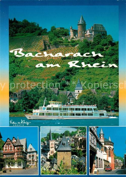 Bacharach Rhein Burg Fährschiff