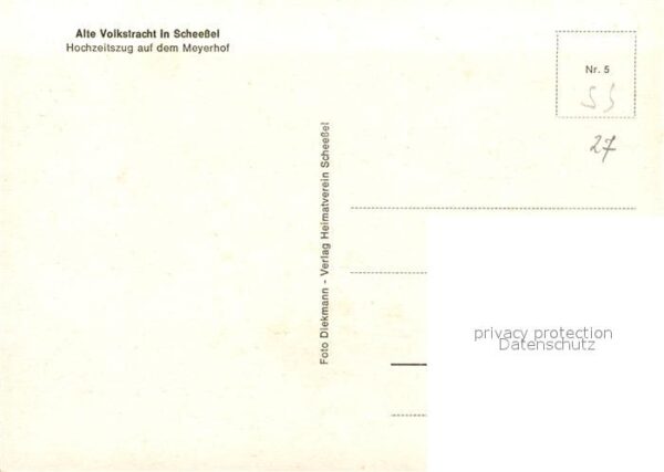 Scheessel Alte Volkstracht Hochzeitszug Meyerhof – Bild 2
