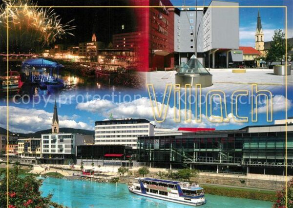 Villach Kaernten Hafen Nachtaufnahme