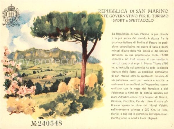 San Marino Repubblica Panorama Künstlerkarte Museumspass