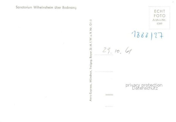 Backnang Fliegeraufnahme Sanatorium Wilhelmsheim – Bild 2