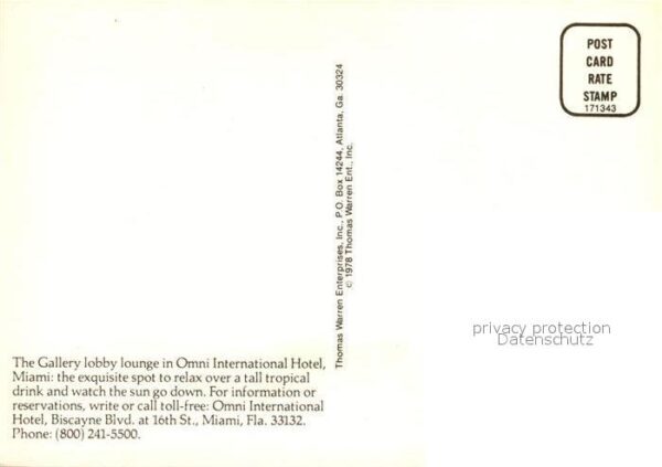 Miami Florida Gallery lobby lounge Omni International – Bild 2