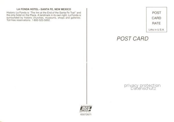 Santa Fe New Mexico La Fonda Hotel – Bild 2