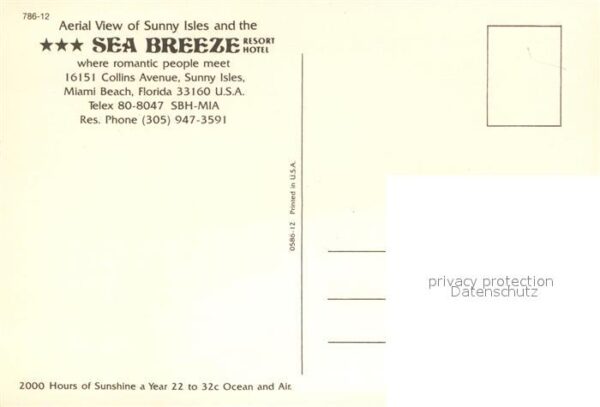 Miami Beach Sea Breeze Hotel Bal Harbour Fliegerauf – Bild 2