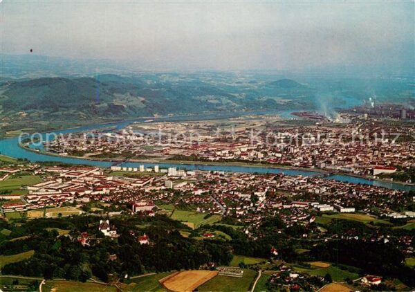 Linz Donau Fliegeraufnahme