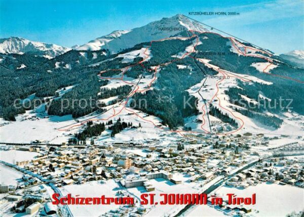 St Johann Tirol Fliegeraufnahme mit Kitzbüheler Horn