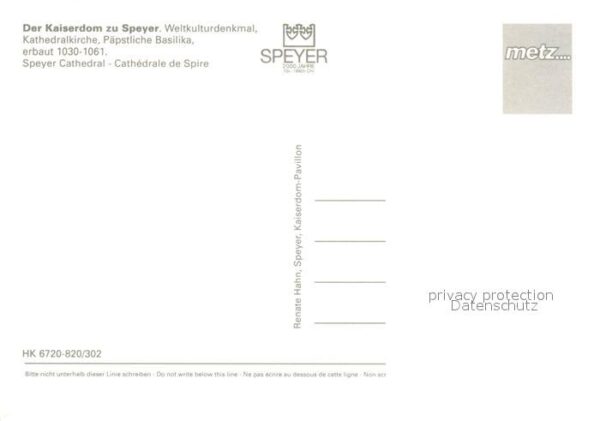 Speyer Rhein Fliegeraufnahme mit Kathedralkirche Päp – Bild 2