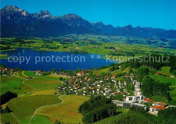 Hopfen See Fliegeraufnahme mit Rossberg Aggenstein