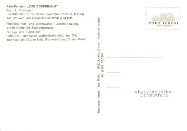 Nals Bozen Park Pension Zum Rosenbaum Gartenterras – Bild 2