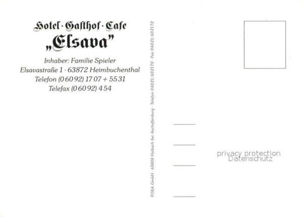 Heimbuchenthal Hotel Gasthaus Cafe Elsava – Bild 2