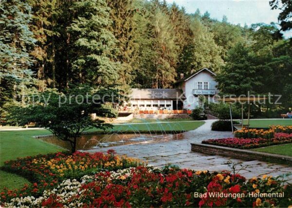 Wildungen Bad Helenental Blumenbeete Wasserspiele Caf
