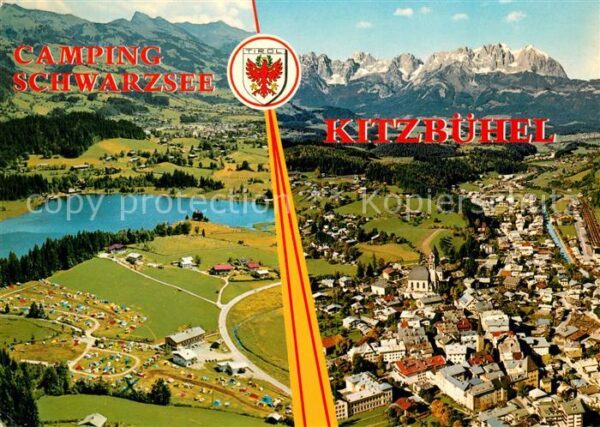 Kitzbuehel Tirol Fliegeraufnahme Camping Schwarzsee