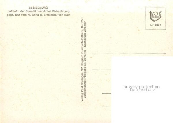 Siegburg Fliegeraufnahme Benediktinerabtei Micha – Bild 2