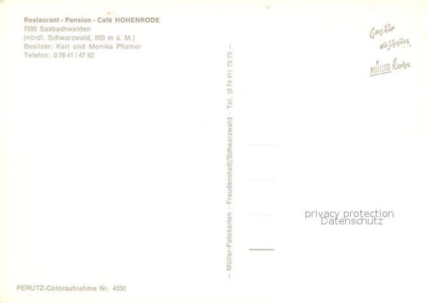 Sasbachwalden Restaurant Pension Hohenrode – Bild 2