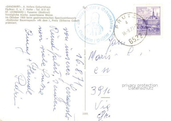 St Leonhard Passeier Sandwirt Andreas Hofers Geburtshaus – Bild 2