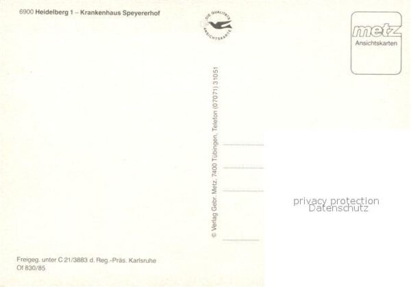 Heidelberg Neckar Fliegeraufnahme Krankenhaus Speyererhof – Bild 2