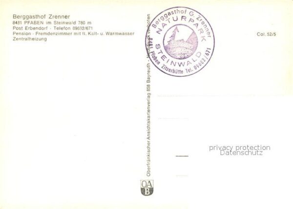 Pfaben Berggasthof Zrenner Weißenstein Vogelfe – Bild 2