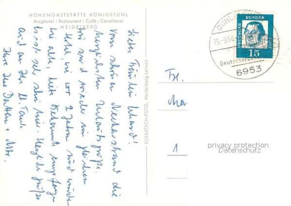 Heidelberg Neckar Höhengaststätte Königstuhl – Bild 2