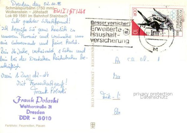 Steinbach Dresden Schmalspurbahn Wolkenstien-Jöhnstadt Lo – Bild 2