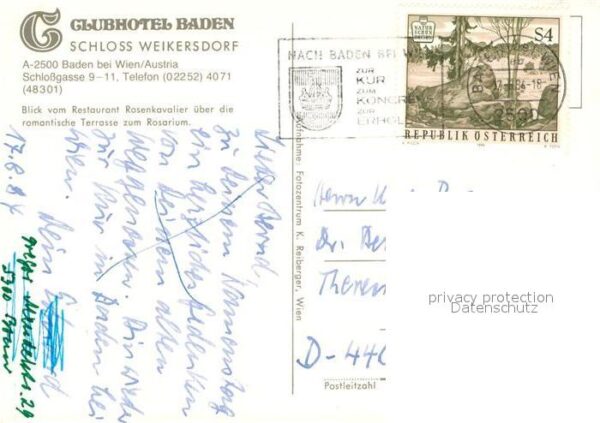 Baden Wien Clubhotel Baden Schloss Weikersdorf – Bild 2