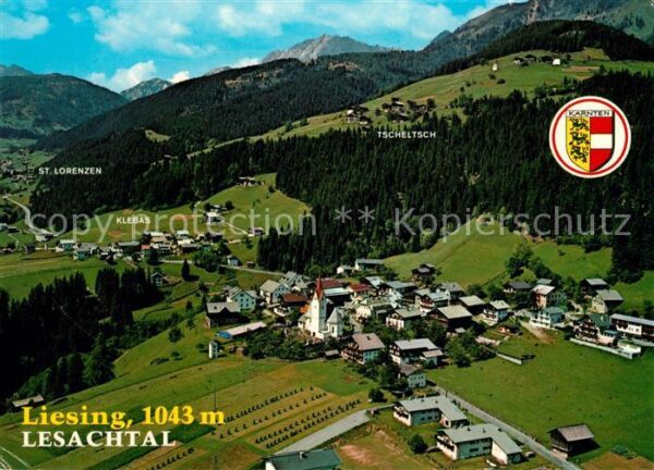 Liesing Kaernten Fliegeraufnahme Tscheltsch St. Lorenzen