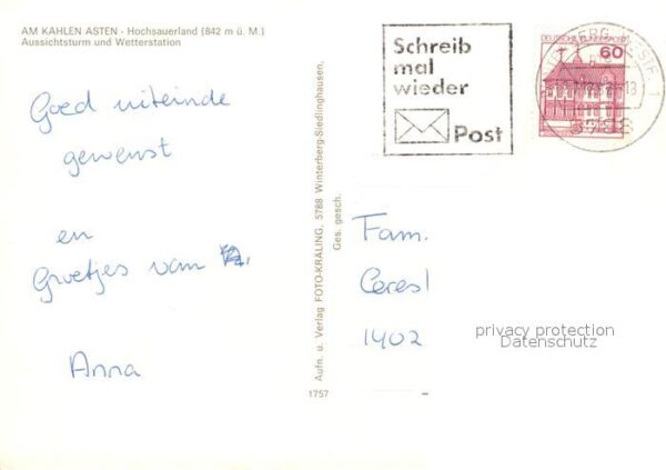 Winterberg Hochsauerland Am Kahlen Asten Aussichtsturm Wettersta – Bild 2