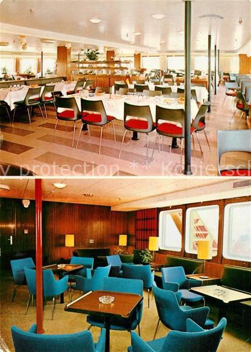 Schiffe Ships Navires Koldt bord restaurant 1. kl. rygesalon
