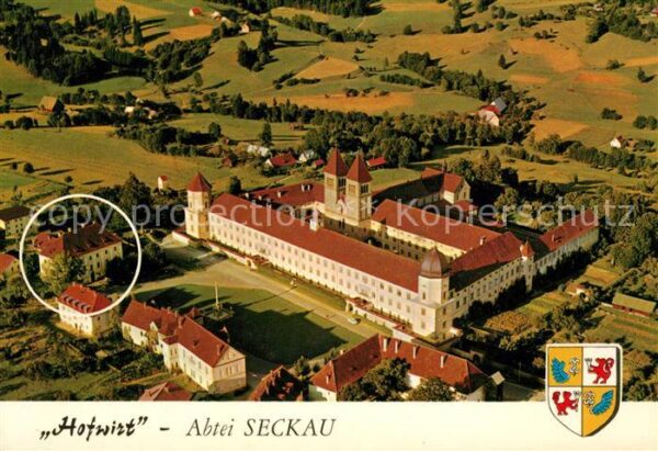 Seckau Fliegeraufnahme Pension Hofwirt Basilik