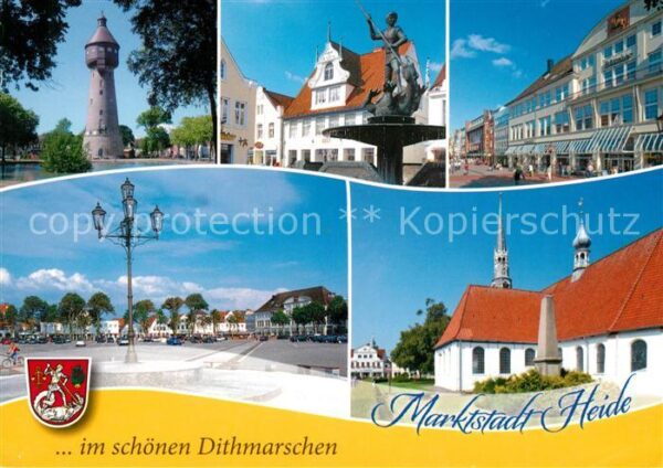 Heide Dithmarschen Wasserturm Brunnen Platz Innenstadt St