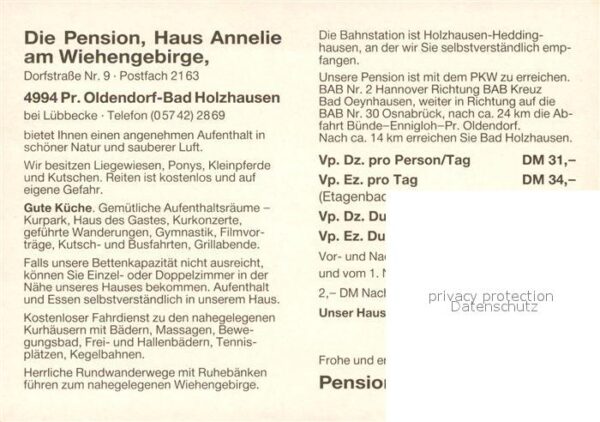 Bad Holzhausen Luebbecke Pension Haus Annelie am Wiehengebirge – Bild 2