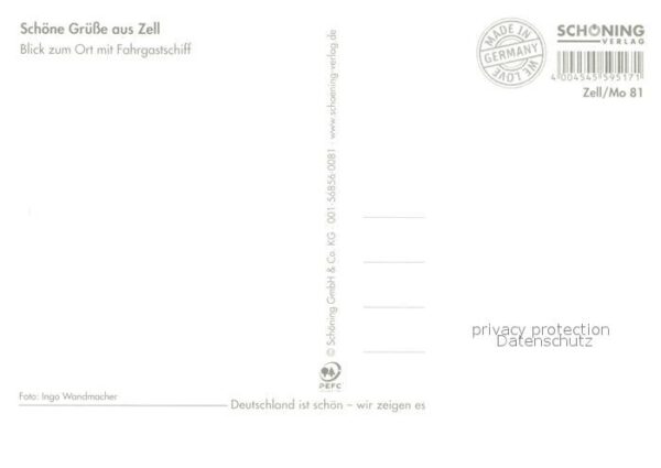 Zell Mosel Blick zum Ort mit Fahrgastschiff – Bild 2