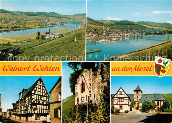 Wehlen Mosel Panorama Blick über die Mosel Weinberge