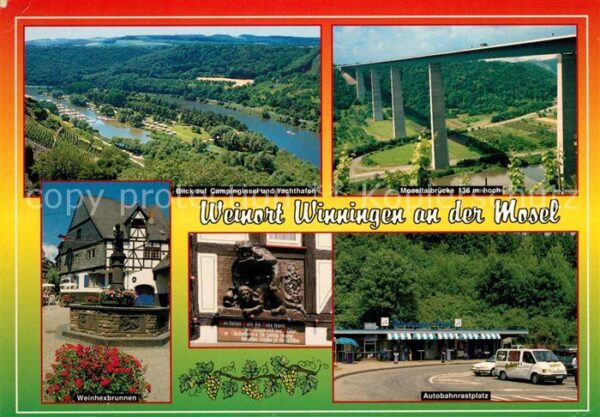 Winningen Mosel Panorama Moseltal Campinginsel Yachthaf