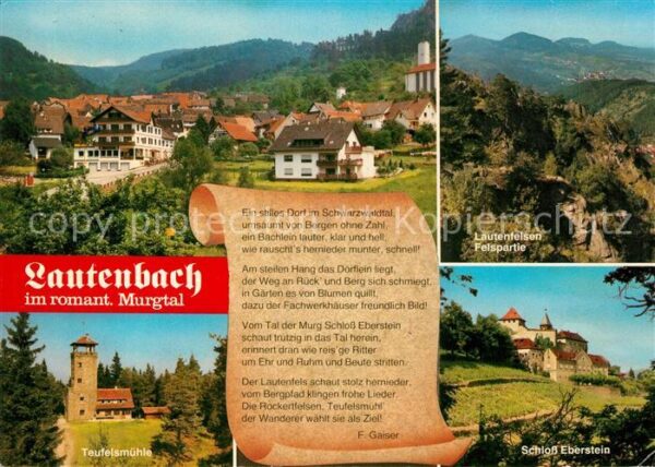 Lautenbach Gernsbach Stadtpanorama Lautenfelsen Teufelsmühle