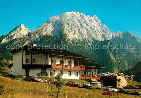 Ramsau Berchtesgaden Gasthof Cafe Schwarzeck mit Watzmann Be