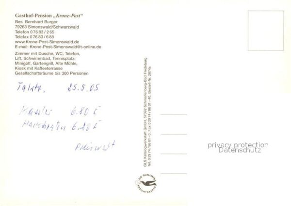 Simonswald Gasthof Pension Krone Post Blumenschmuc – Bild 2