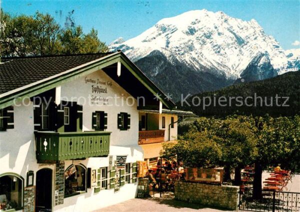 Ramsau Berchtesgaden Berggasthof Pension Zipfhäusl mit Watzm