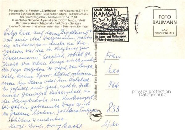 Ramsau Berchtesgaden Berggasthof Pension Zipfhäusl mit Watzm – Bild 2