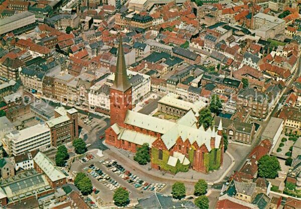 Aarhus Stadtzentrum mit Dom Fliegeraufnahme
