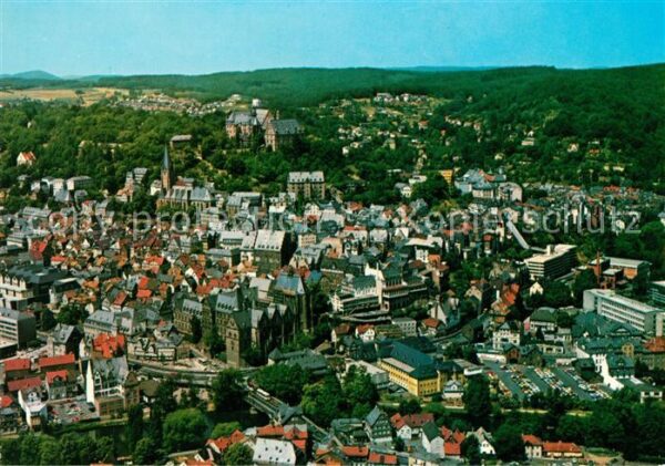 Marburg Lahn Blick auf Altstadt und Schloss Fliegera