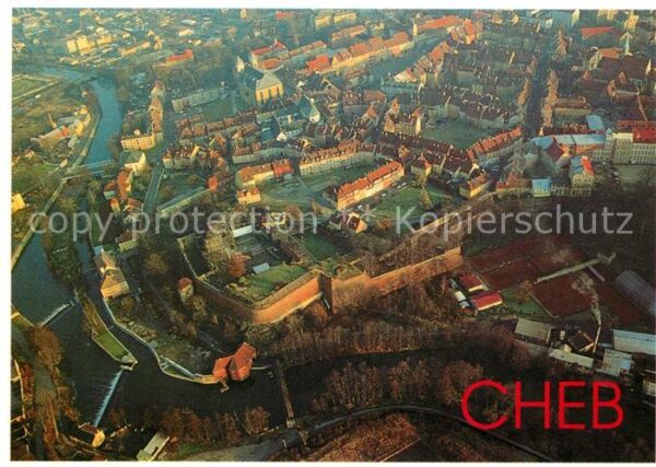 Cheb Eger Historische Altstadt Fliegeraufnahme